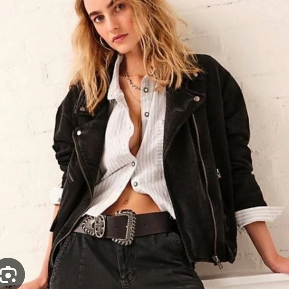 NWT Free People Rebel Rebel Knit Moto Jacket